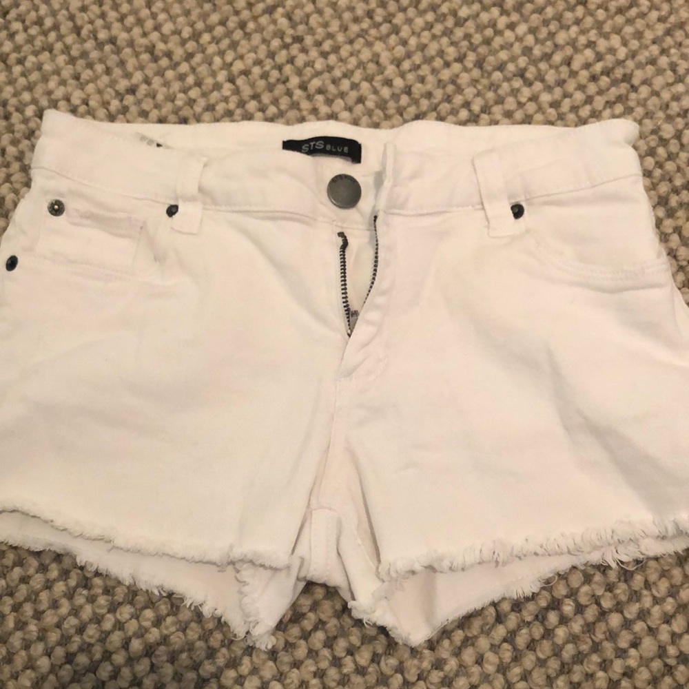 White jean shorts